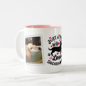 2 Couleurs Tasse de café photo Chien Viennois Cœurs Roses Rou (Devant gauche)