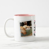 2 Couleurs Tasse de café photo Chien Viennois Cœurs Roses Rou (Gauche)