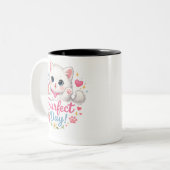 2 Couleurs Tasse de café pour chat mignon jour parfait (Devant gauche)