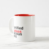 2 Couleurs Tasse de café pour comptable certifié badass (Devant gauche)