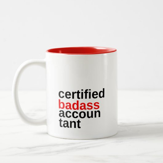 2 Couleurs Tasse de café pour comptable certifié badass (Gauche)