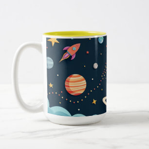 2 Couleurs Tasse de café pour enfants avec aventure spatiale 