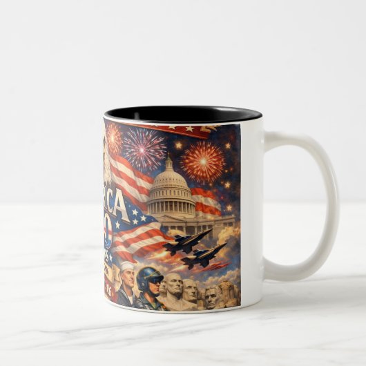 2 Couleurs Tasse de café pour le 250e anniversaire de l'Améri (Droit)