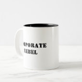 2 Couleurs Tasse de café rebelle d'entreprise (Devant gauche)