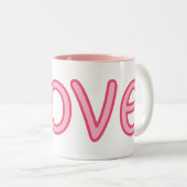 2 Couleurs Tasse de café rose d'amour (Devant droit)