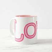 2 Couleurs Tasse de café rose d'amour (Devant gauche)