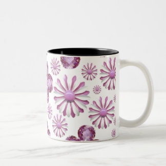 2 COULEURS TASSE DE CAFÉ ROSE DE LA FLEUR BLING