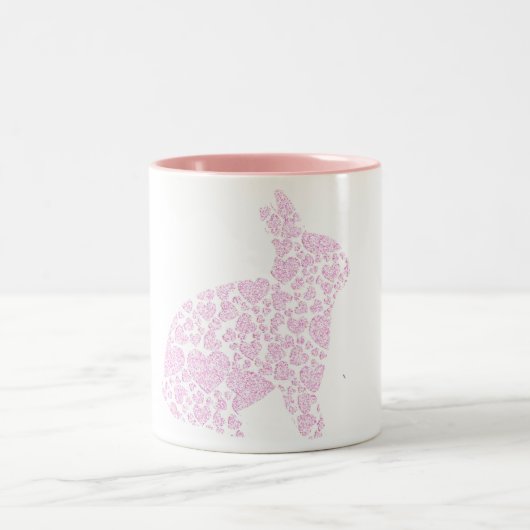 2 Couleurs Tasse de café rose de lapin (Centre)