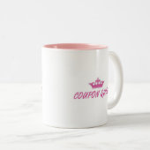 2 Couleurs Tasse de café rose de reine de bon (Devant droit)