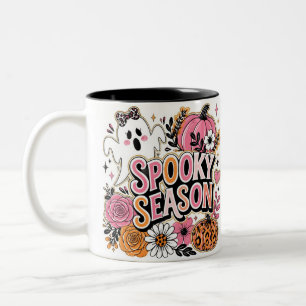 2 Couleurs Tasse de café rose pâle Halloween mignonne et effr