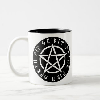 2 Couleurs Tasse de café runique de pentagramme