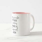 2 Couleurs Tasse de café - sarcasme, citations drôles, (Devant droit)