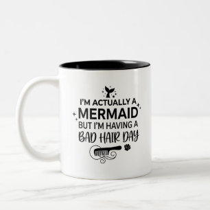 2 Couleurs Tasse de café surprise sirène cheveux cadeau citat