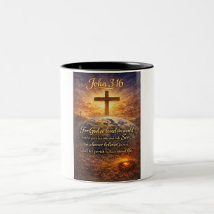 2 Couleurs Tasse de café Verset biblique Jean 3:16