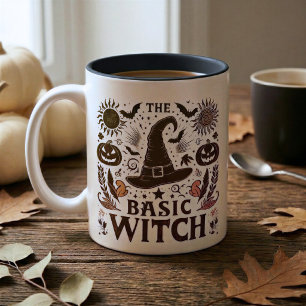 2 Couleurs Tasse de café vintage Basic Witch Halloween