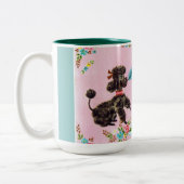 2 Couleurs Tasse de café vintage de caniche (Gauche)