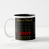 2 Couleurs Tasse de calendrier d'Obama 2009 (Gauche)