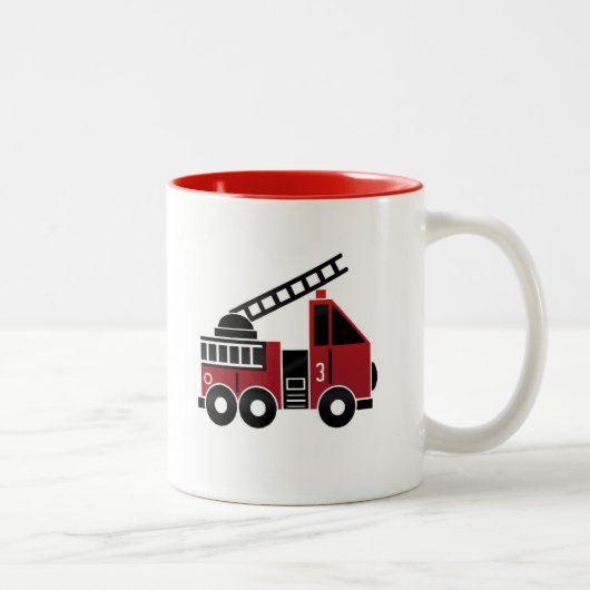 2 Couleurs Tasse de camion de pompiers (Droit)