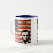 2 Couleurs Tasse de campagne d'Abraham Lincoln (Devant gauche)