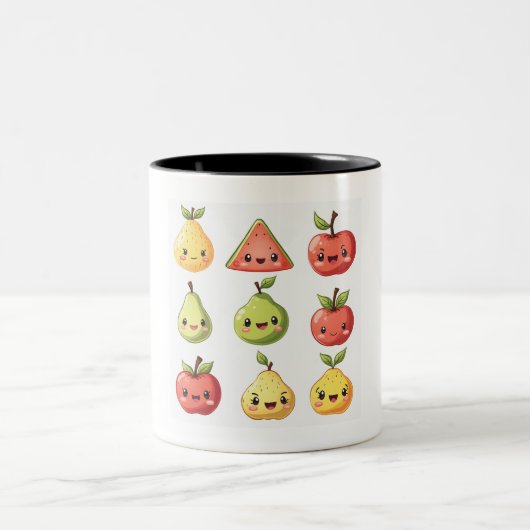 2 Couleurs tasse de caractères de fruits (Centre)