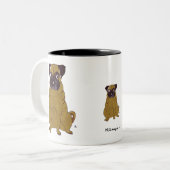 2 Couleurs Tasse de carlin (Devant gauche)