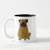 2 Couleurs Tasse de carlin (Gauche)