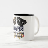 2 Couleurs Tasse de carlin (Devant droit)