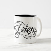 2 Couleurs TASSE de Carpe Diem de manuscrit (Devant droit)