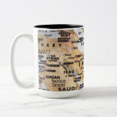 2 Couleurs Tasse de carte de Moyen-Orient (Gauche)
