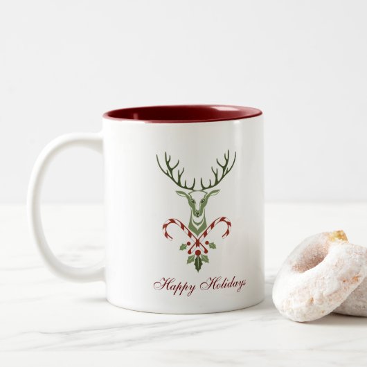 2 Couleurs Tasse de cerf de Noël (Avec donut)