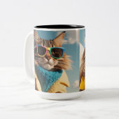 2 Couleurs Tasse de chat animal (Devant gauche)