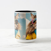 2 Couleurs Tasse de chat animal (Centre)