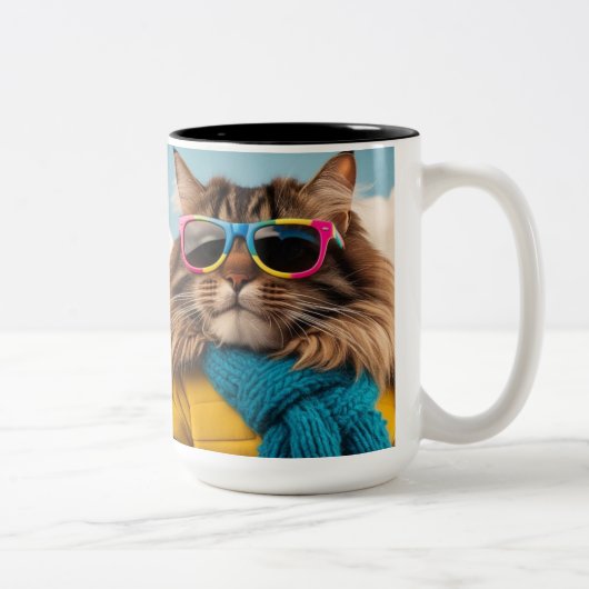 2 Couleurs Tasse de chat animal (Droit)