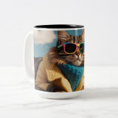 2 Couleurs Tasse de chat animal (Devant gauche)