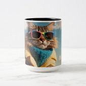 2 Couleurs Tasse de chat animal (Centre)