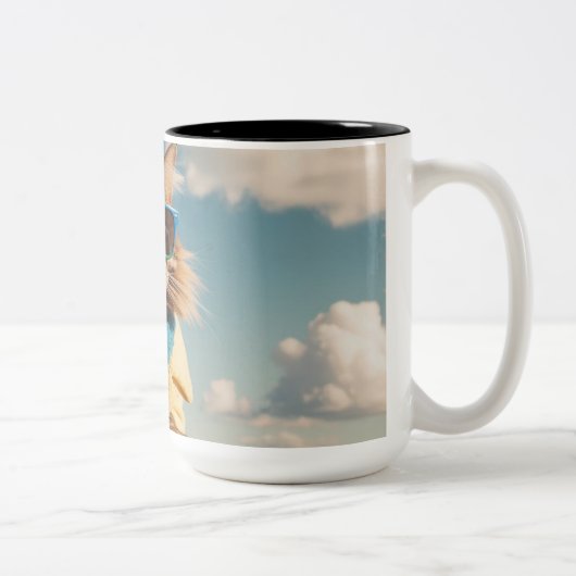 2 Couleurs Tasse de chat animal (Droit)