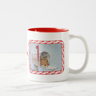 2 Couleurs Tasse de chat de boîte aux lettres de Noël