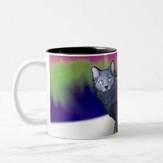 2 Couleurs Tasse de chat de lumières du nord (l'aurore)