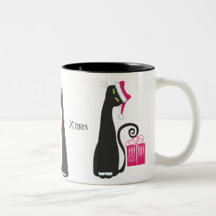 2 Couleurs Tasse de chat de Père Noël