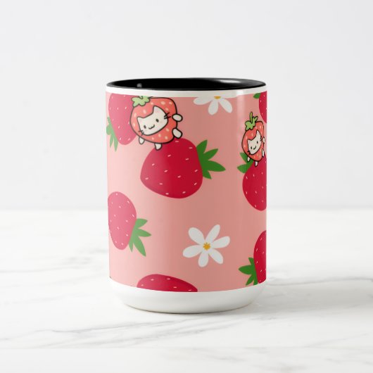 2 Couleurs tasse de chat fraise (Centre)