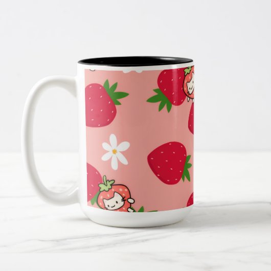 2 Couleurs tasse de chat fraise (Gauche)
