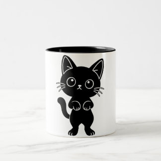 2 Couleurs Tasse de chat noir