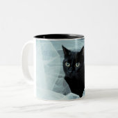 2 Couleurs Tasse de chat noir (Devant gauche)