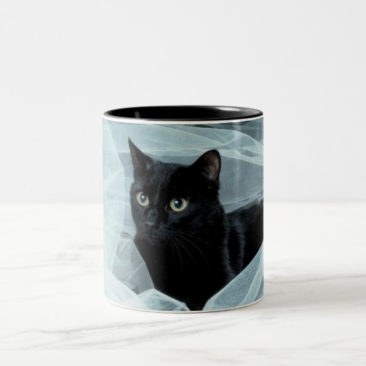 2 Couleurs Tasse de chat noir (Centre)