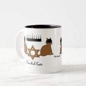 2 Couleurs Tasse de chats de Chanukah (Devant gauche)