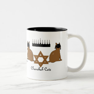 2 Couleurs Tasse de chats de Chanukah