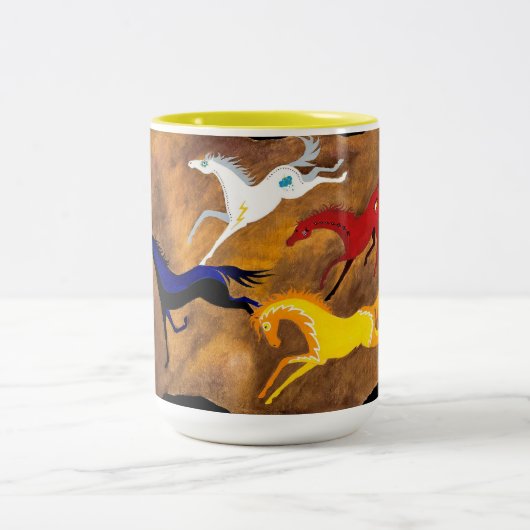 2 Couleurs Tasse de chevaux de médecine (Centre)