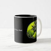 2 Couleurs Tasse de chèvre cornu néon vert (Devant droit)