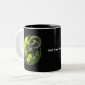 2 Couleurs Tasse de chèvre cornu néon vert (Devant gauche)