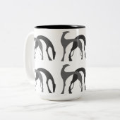 2 Couleurs Tasse de chiens d'art déco (Devant gauche)
